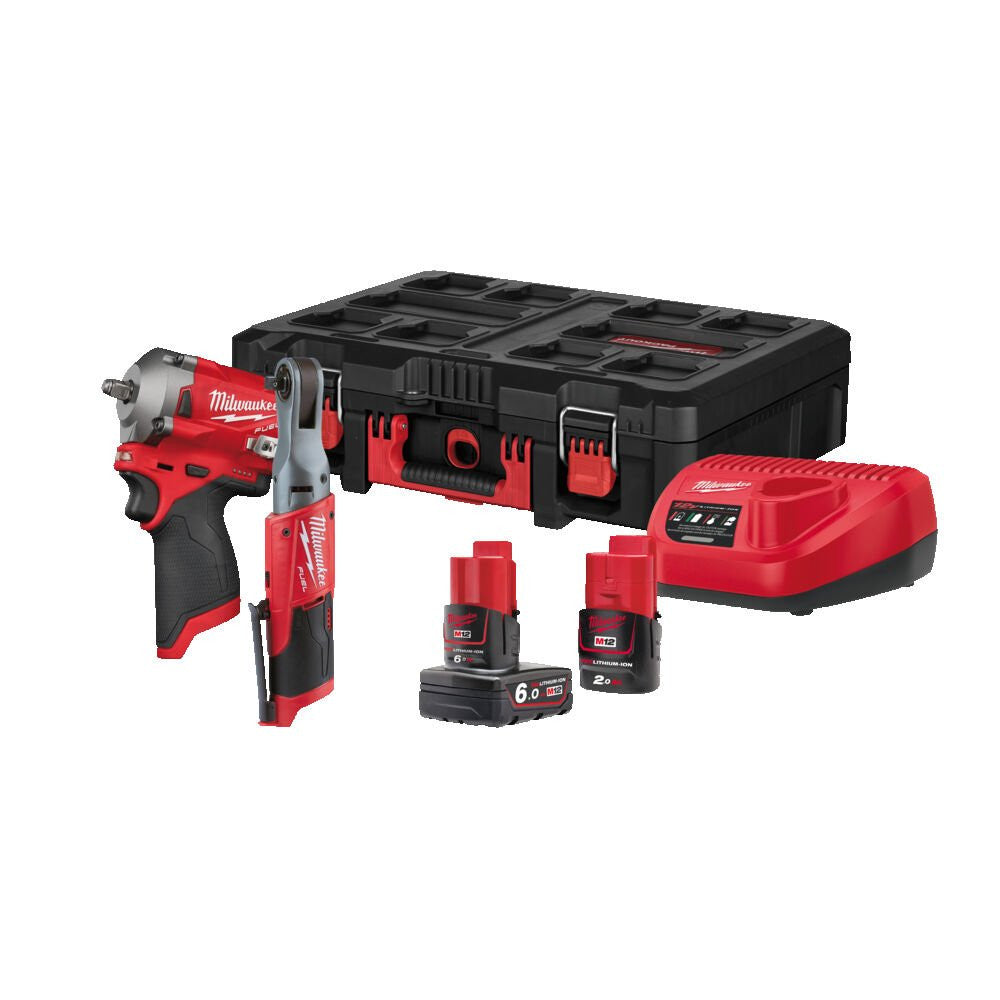 Milwaukee M12 Fuel Wrench, Ratchet Powerpack - Kit