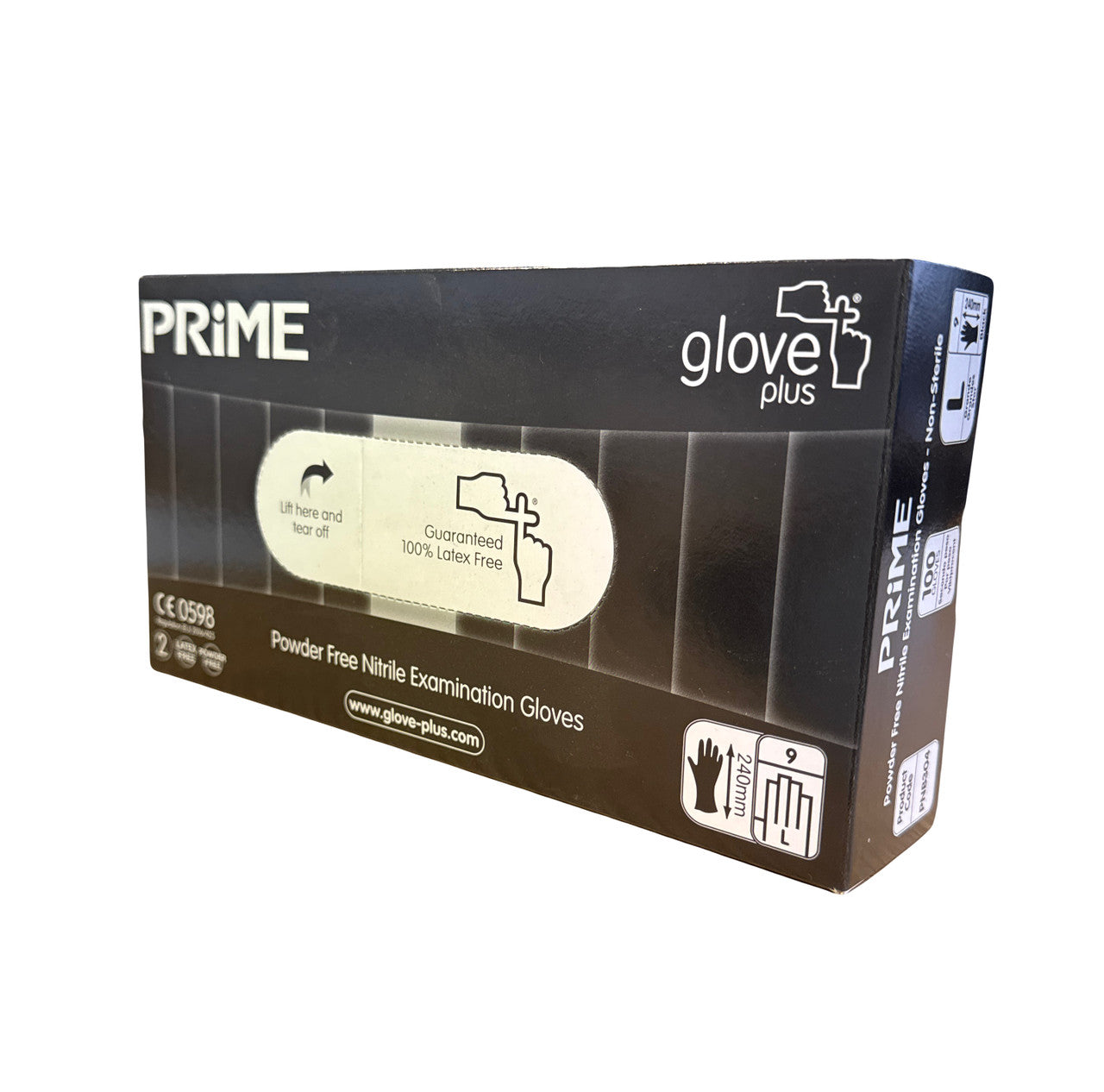 Alba Diagnostics Black Nitrile Disposable Gloves L 100pc