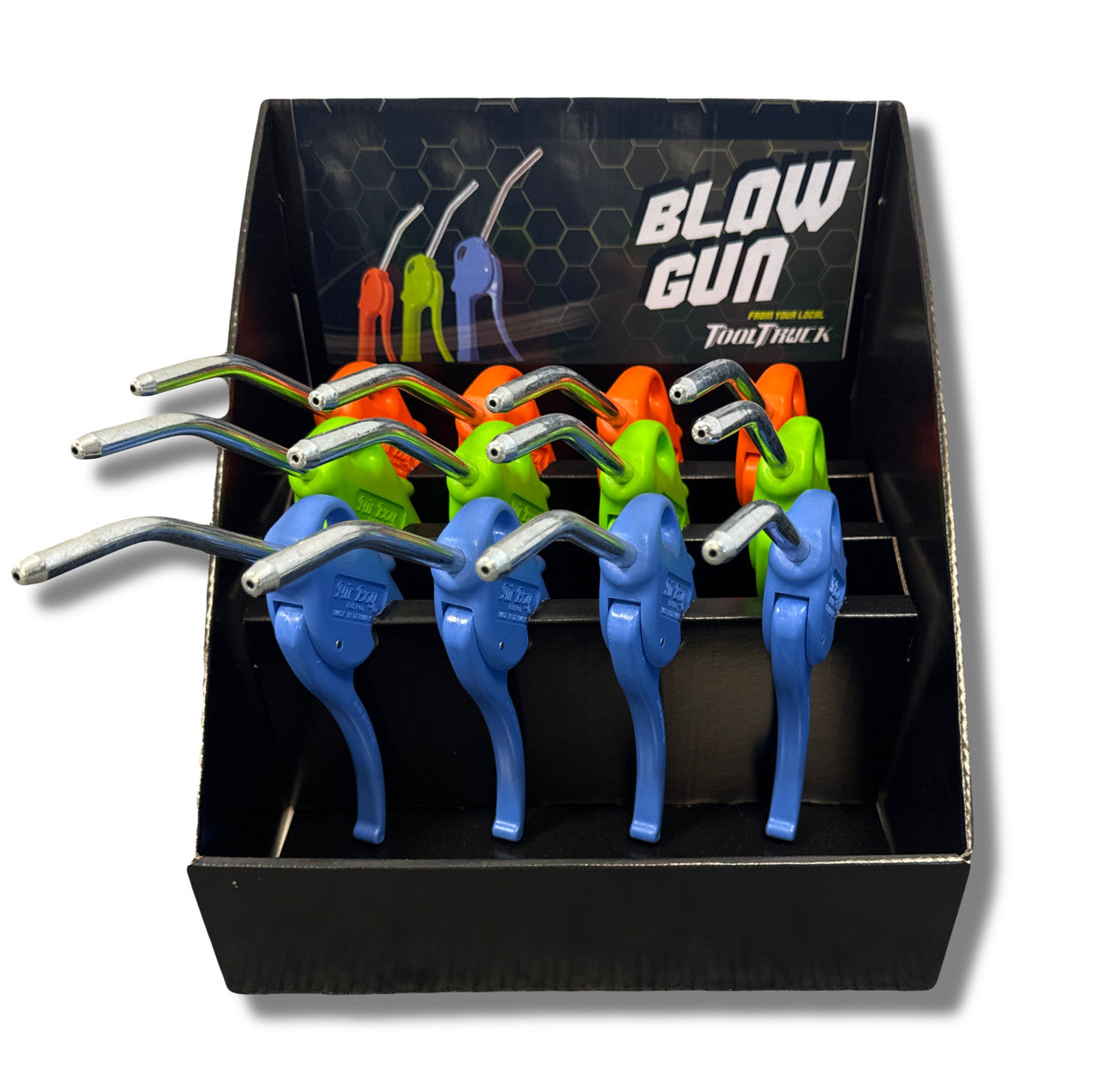 Tooltruck MultiPack Blow Gun, Blue, Green & Orange 12Pk