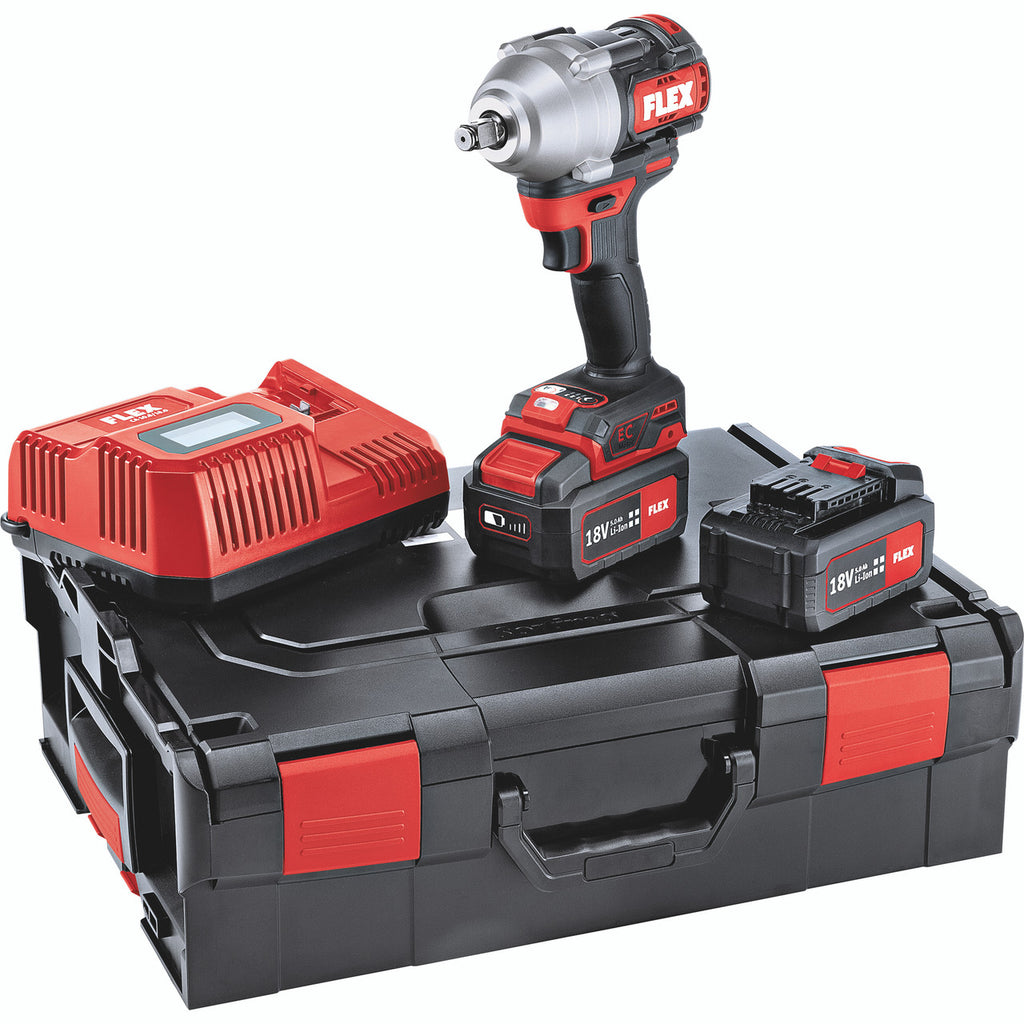 FLEX 1/2in Mid Torque Impact Wrench Kit + FOC Battery