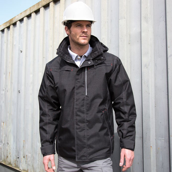 Result Denim Texture Rugged Jacket Black Extra Large