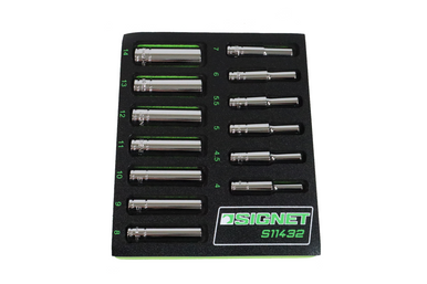 Signet 13pcs 1/4" Drive 6 Point Deep Socket Set 4-14mm in EVA Foam