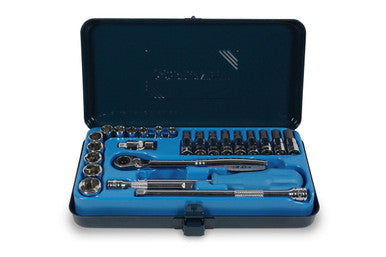 Signet 25pc Socket Set 1/4 Drive Metal Case