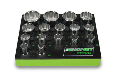 Signet 16 Piece 1/2" Drive 12 Point Socket Set in EVA Foam
