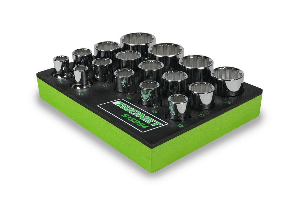 Signet 16 Piece 1/2" Drive 12 Point Socket Set in EVA Foam