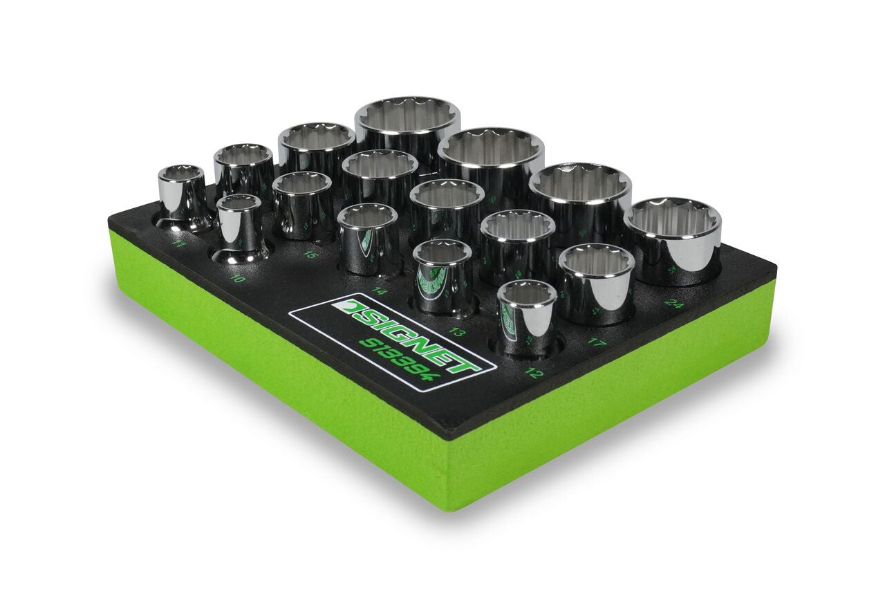 Signet 16 Piece 1/2" Drive 12 Point Socket Set in EVA Foam