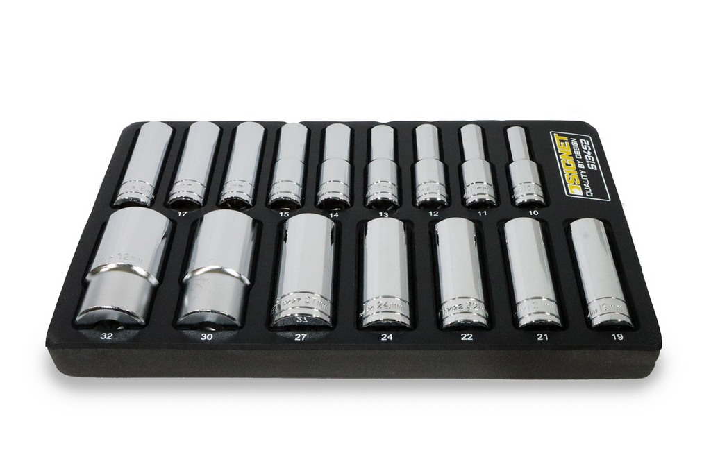 Signet EVA Foam 16 Piece 1/2" Drive 6 Point Deep Socket Set