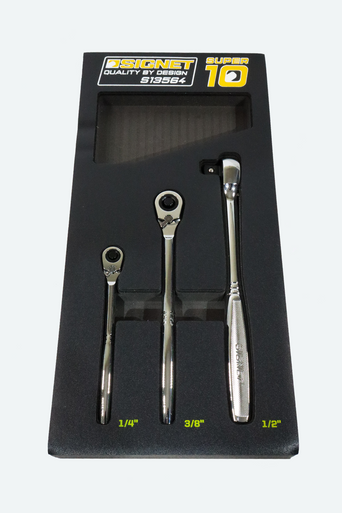 Signet 3 Piece Super 10 Ratchet 1/4", 3/8" & 1/2" Drive EVA Foam Set