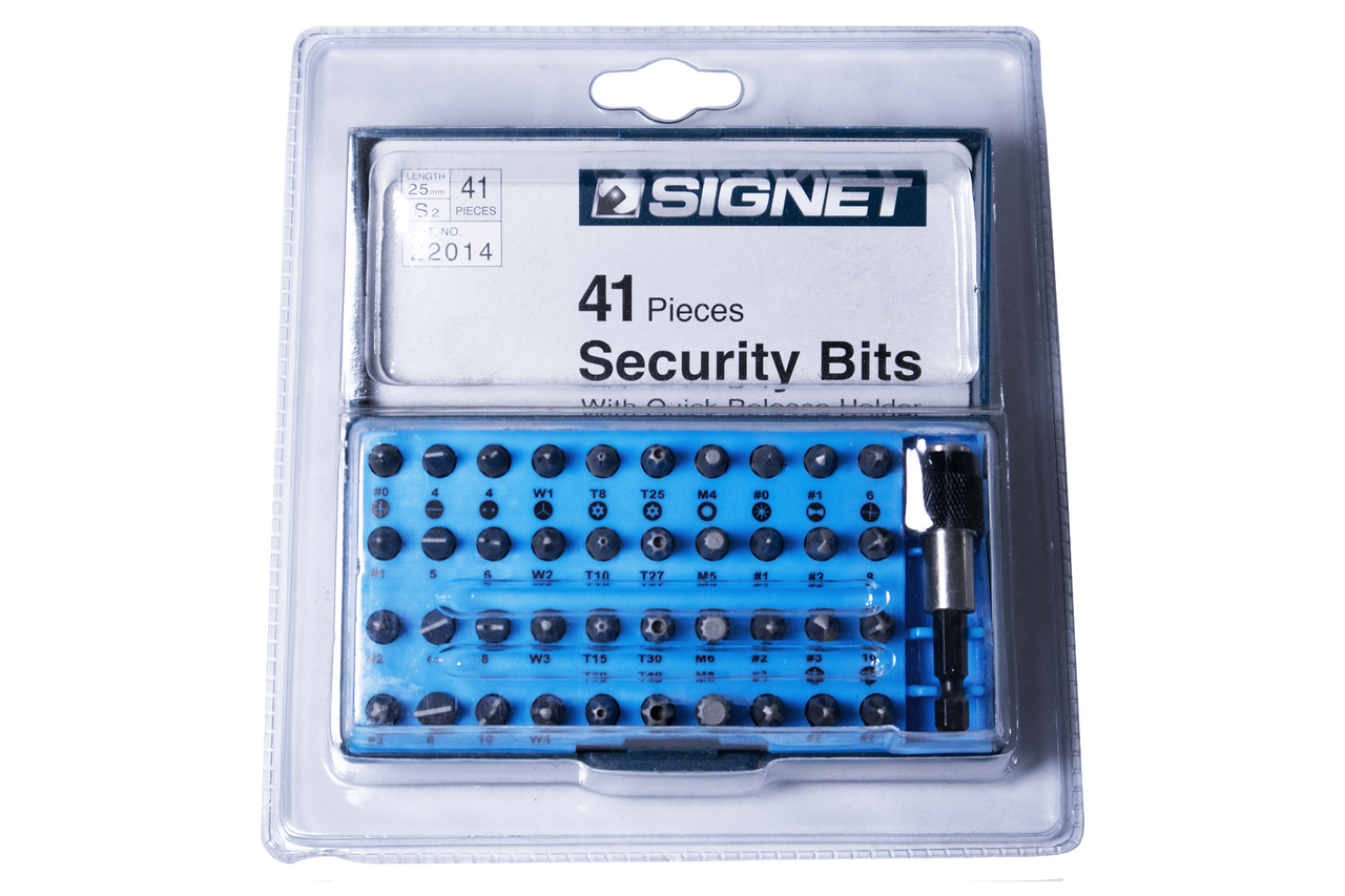 Signet 41 Piece Security Bit Set 1/4" Hex