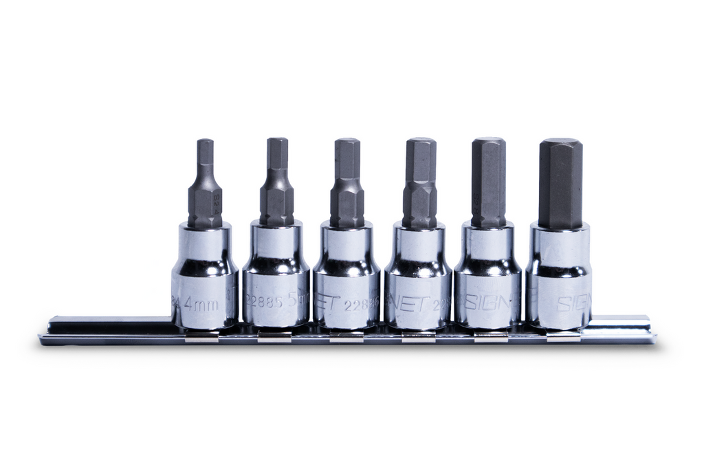 Signet Hex Bit Socket Set 3/8" Drive 4-10mm on Rail