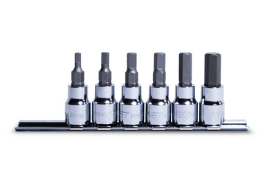Signet Hex Bit Socket Set 3/8" Drive 4-10mm on Rail