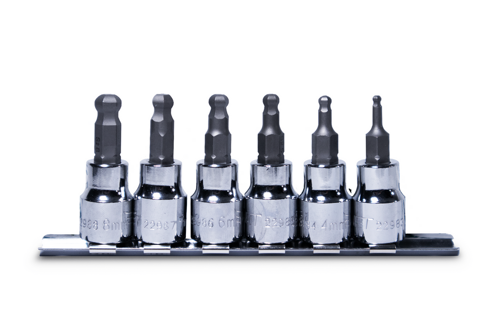 Signet 6pc Hex Bit Socket Set with Ball End 3-8mm on Rail