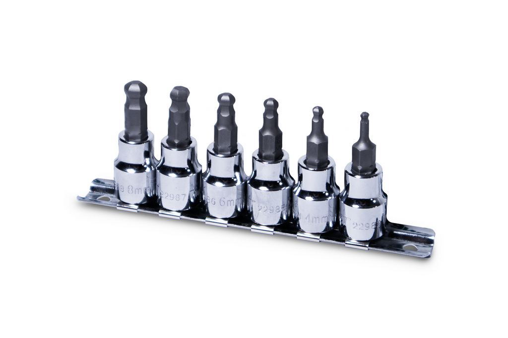 Signet 6pc Hex Bit Socket Set with Ball End 3-8mm on Rail