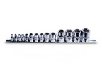 Signet 14pc E-TX Socket Set 1/4 3/8 1/2 Drive E4-E24 on Rail