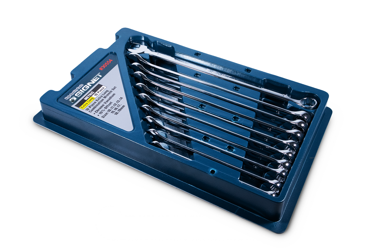 Signet 10 Piece Extra Long Spanner Set 10-19mm