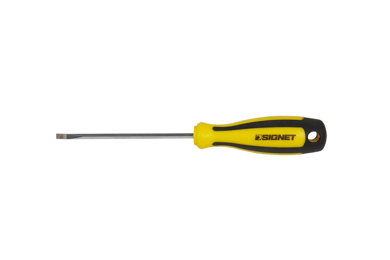 Signet Flat Screwdriver 4x100mm Yellow/Black