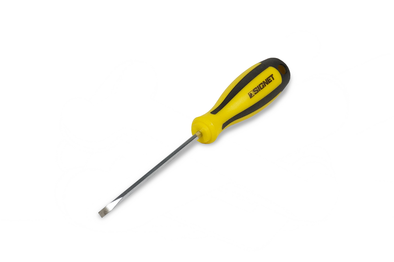Signet Flat Screwdriver 4x100mm Yellow/Black
