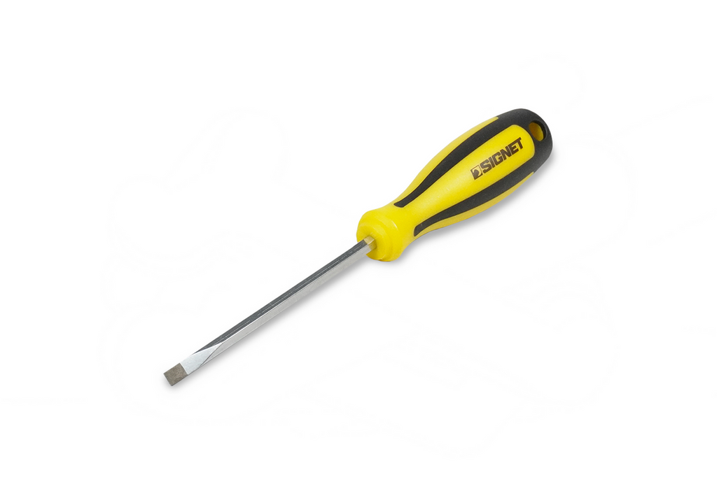 Signet Flat Screwdriver 5x100mm Yellow/Black