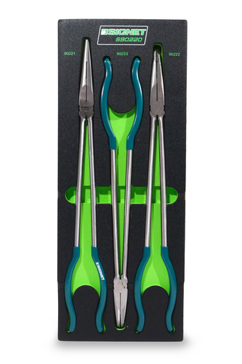 Signet 3 Piece Extra Long Nose Plier Set 400mm 16 Inch EVA FOAM