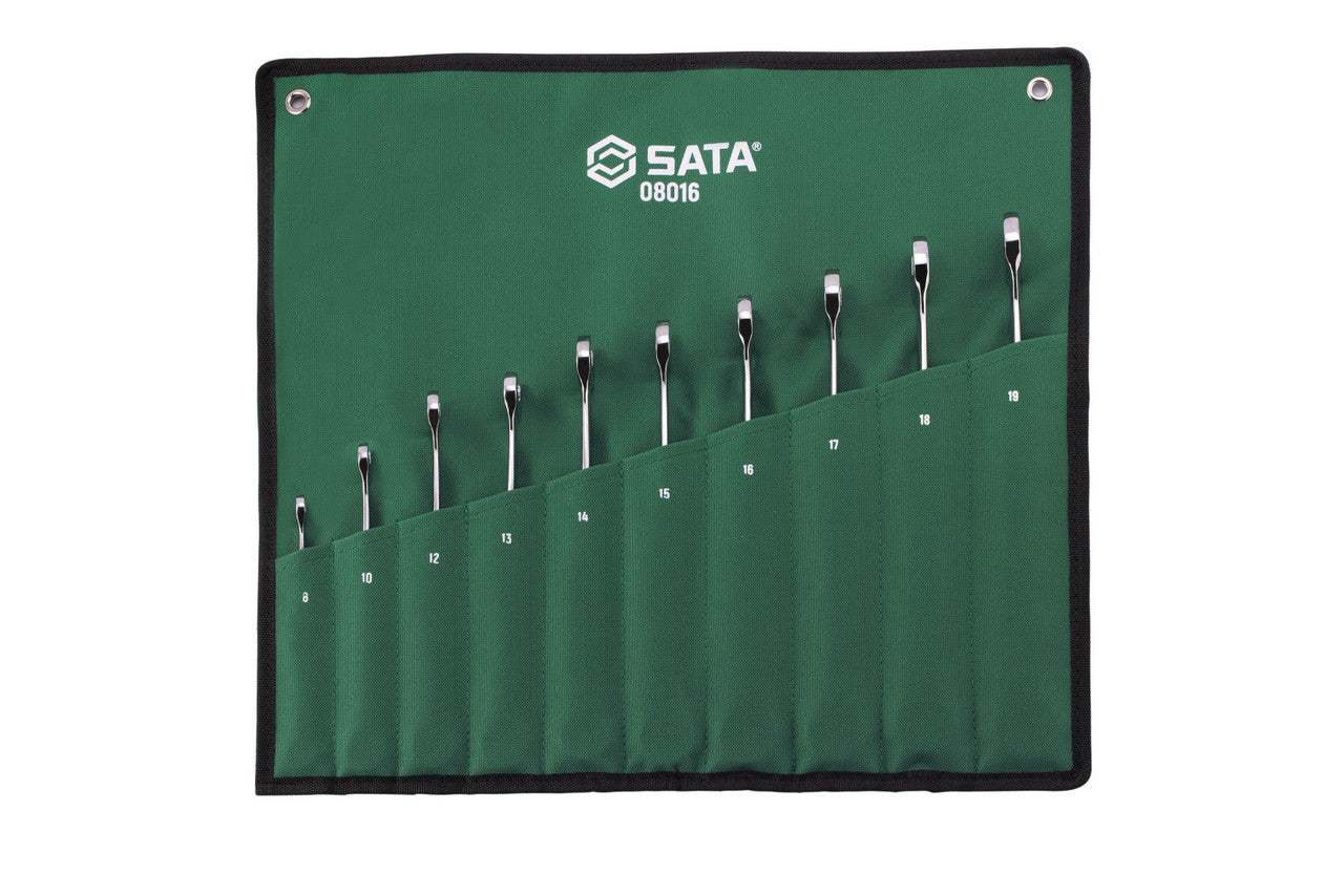 Sata 10pc XL X-Beam Ratcheting Wrench Set 8-19mm