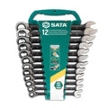 Sata 12pc Reversible Ratcheting Wrench Set Metric -Black