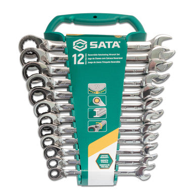 Sata 12pc Reversible Metric Ratchet Spanner Set