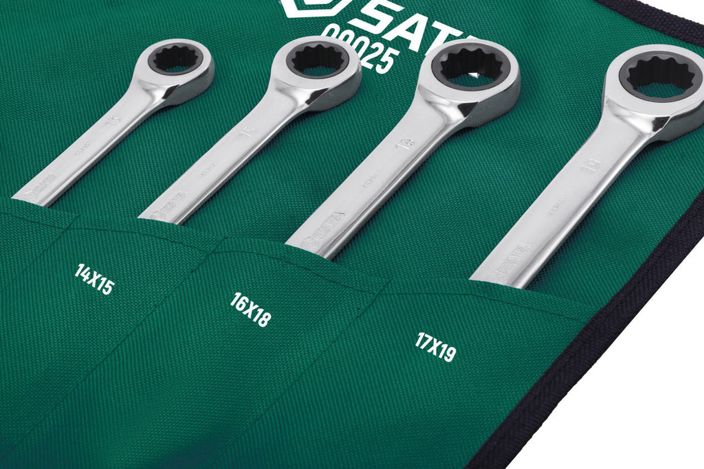 Sata 6pc Double Box Ratcheting Spanner Set 8-19mm