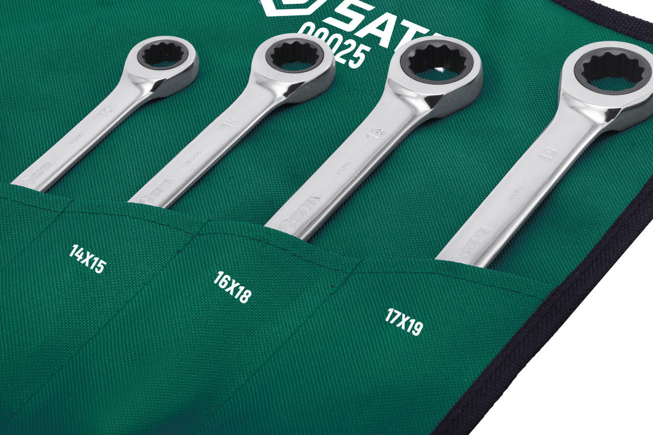 Sata 6pc Double Box Ratcheting Spanner Set 8-19mm