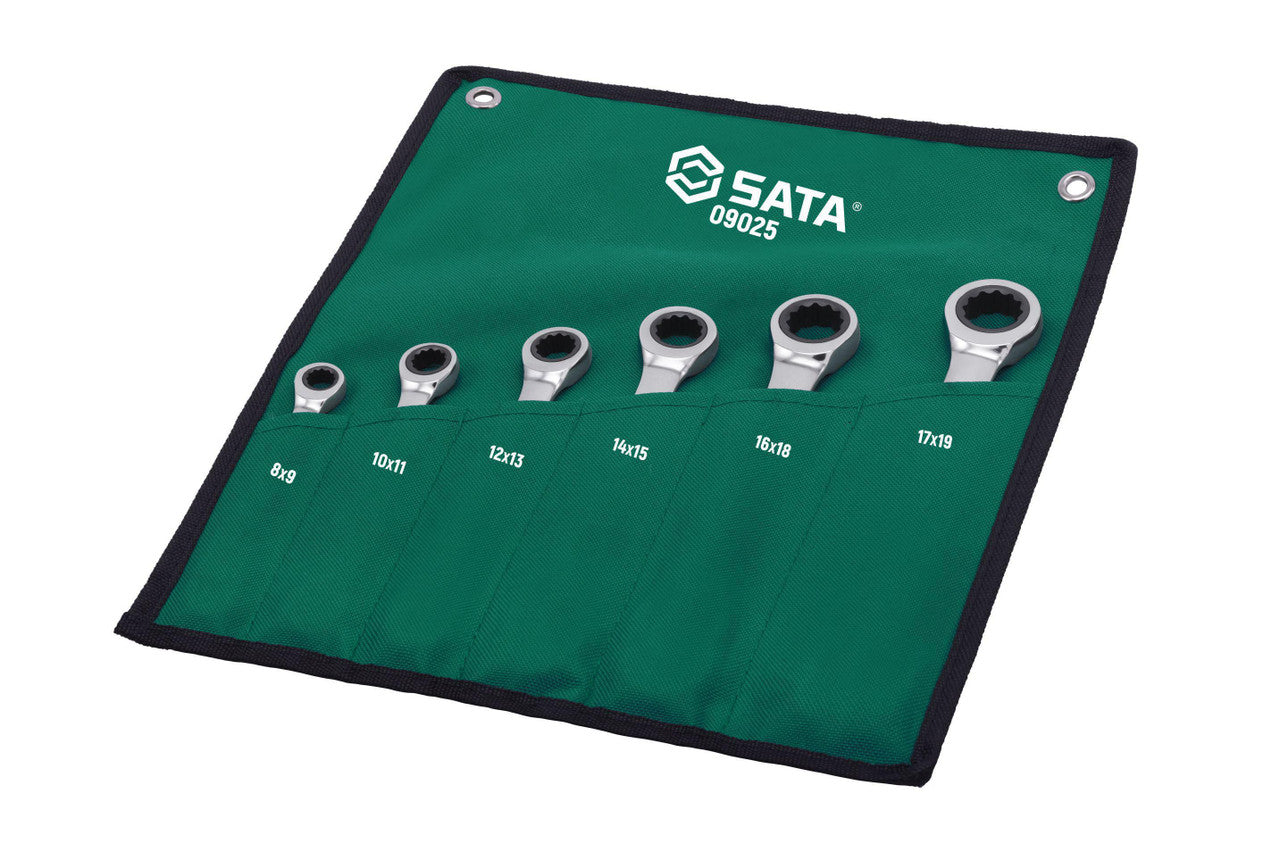 Sata 6pc Double Box Ratcheting Spanner Set 8-19mm