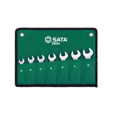 Sata 7pc Metric Stubby Combination Ratcheting Wrench Set