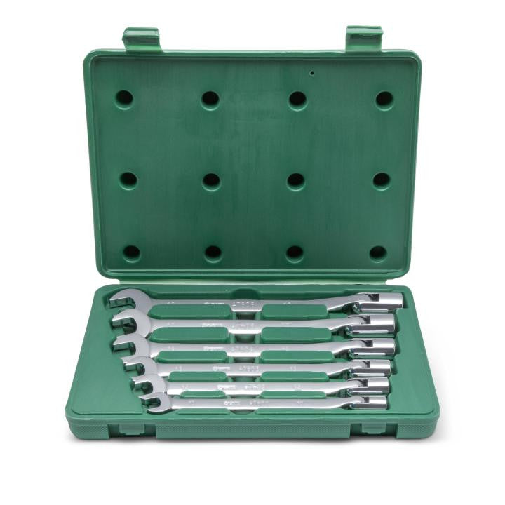 Sata 6pc Flex Head Socket & Open Wrench Set 10-19mm