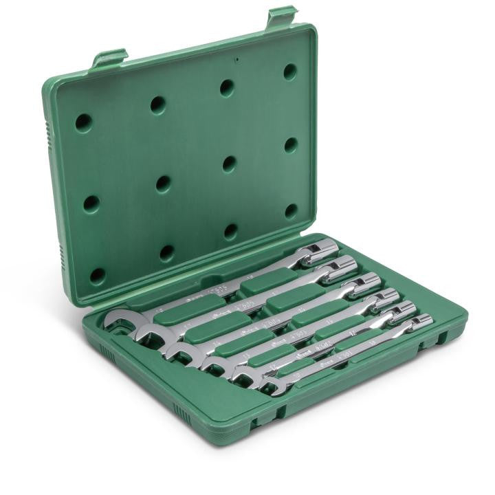 Sata 6pc Flex Head Socket & Open Wrench Set 10-19mm