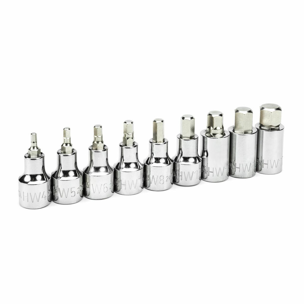 Sata 1/2Dr 9pc Hex Socket Set 4-17mm