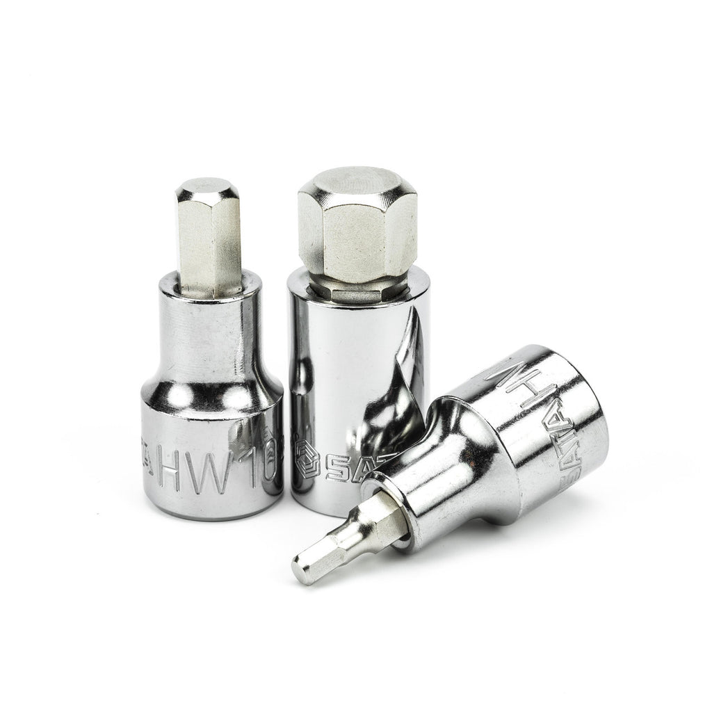 Sata 1/2Dr 9pc Hex Socket Set 4-17mm