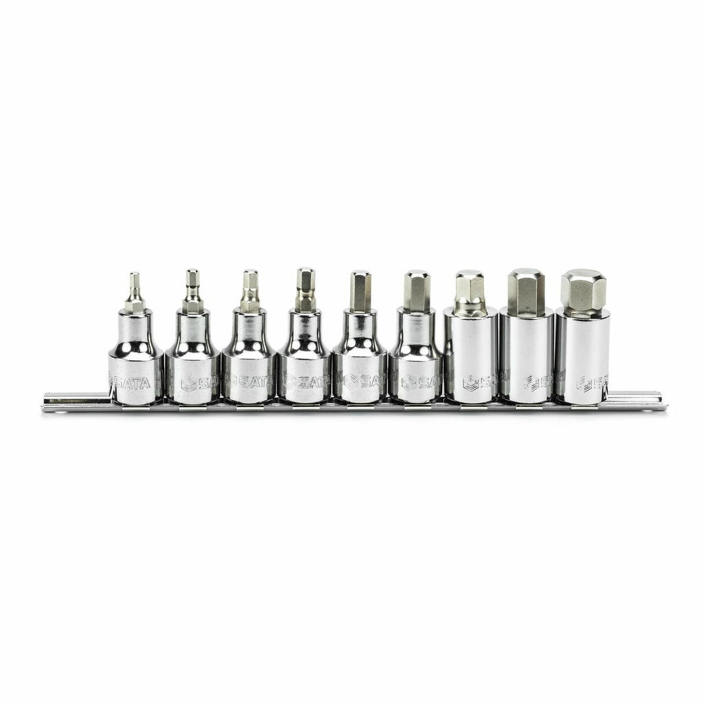 Sata 1/2Dr 9pc Hex Socket Set 4-17mm