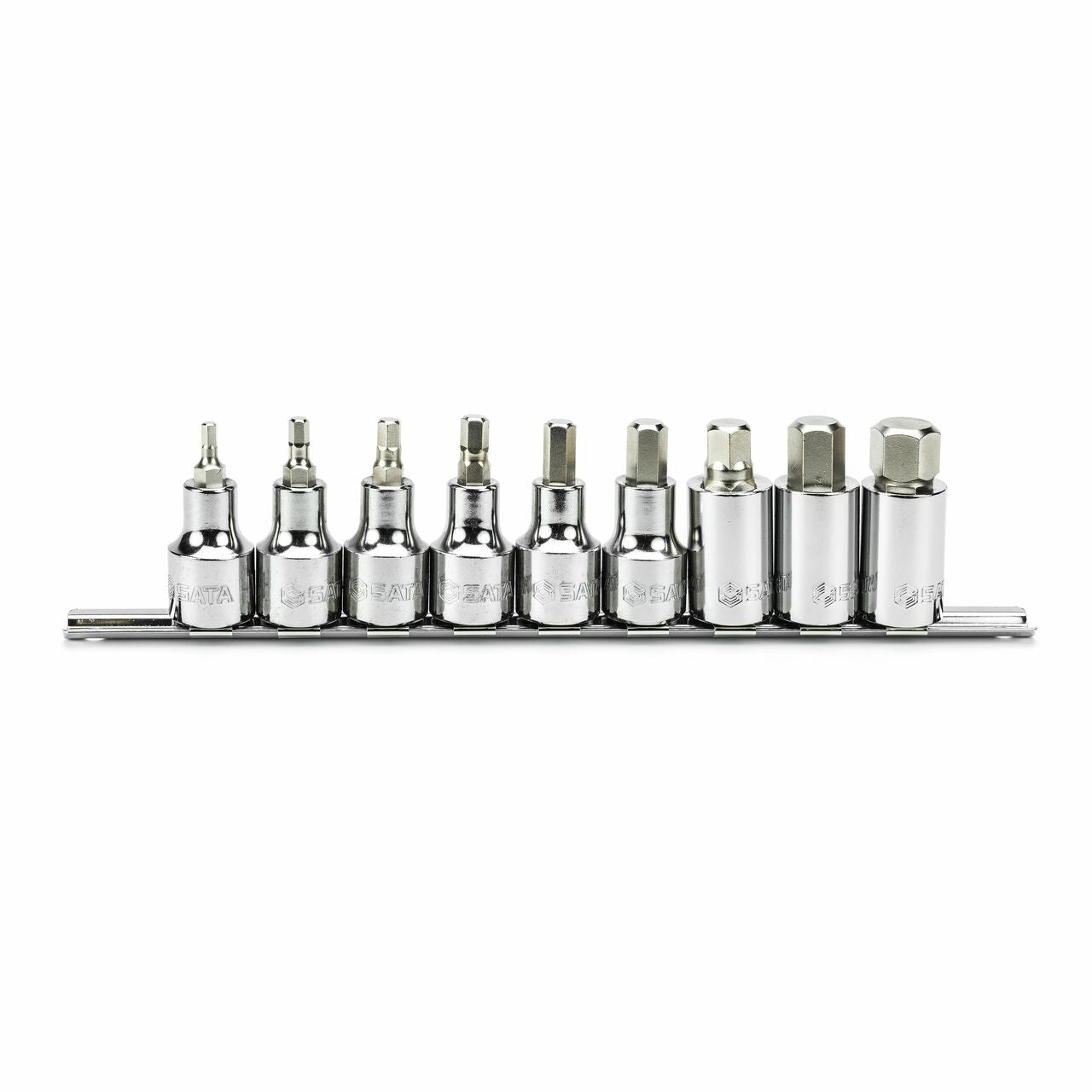 Sata 1/2Dr 9pc Hex Socket Set 4-17mm