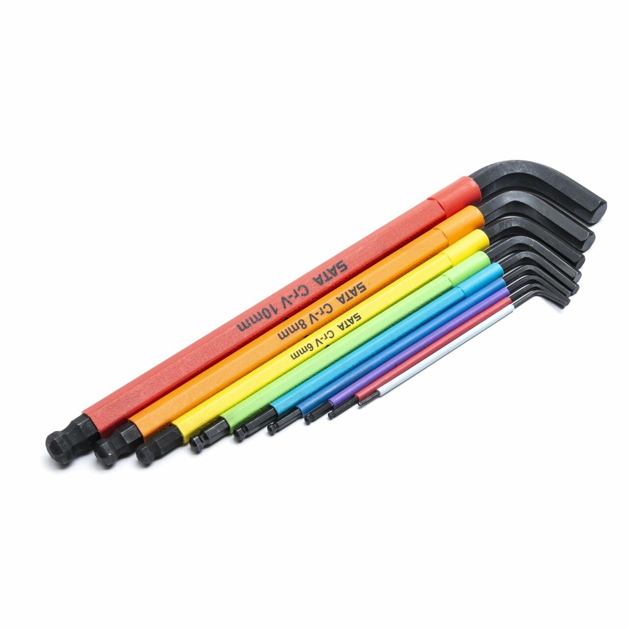 Sata 9pc Ball Point Color Series Black Oxide Hex Key Set