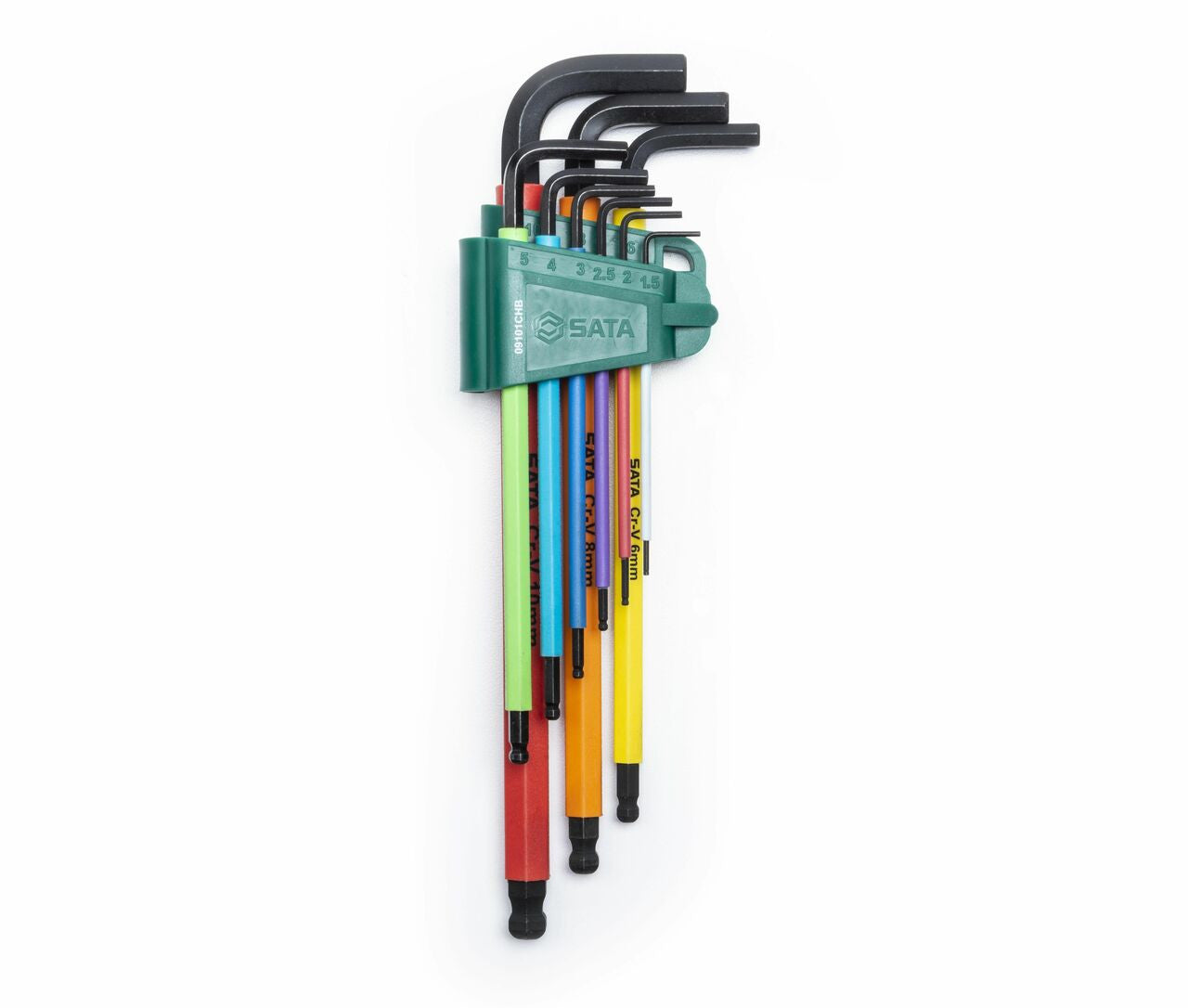 Sata 9pc Ball Point Color Series Black Oxide Hex Key Set