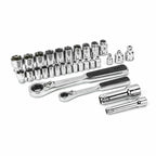Sata 1/4Dr & 3/8Dr 30pc Metric Pass-Thru Socket Set
