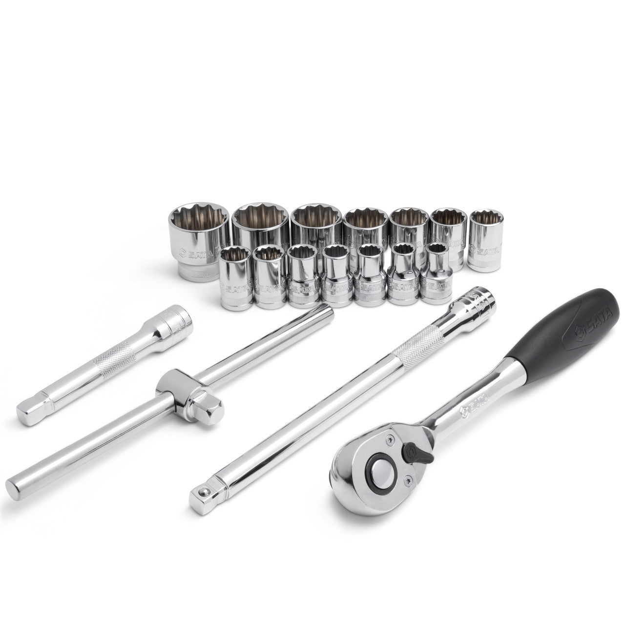 Sata 18pc 1/2 Dr Metric Socket Set