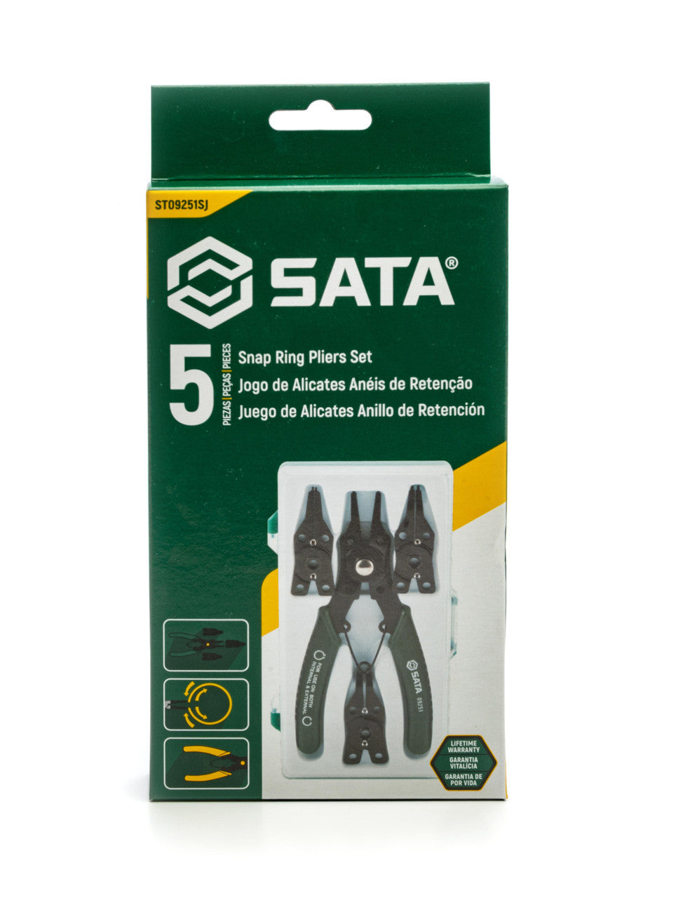 Sata 5pc Combination Snap Ring Plier Set