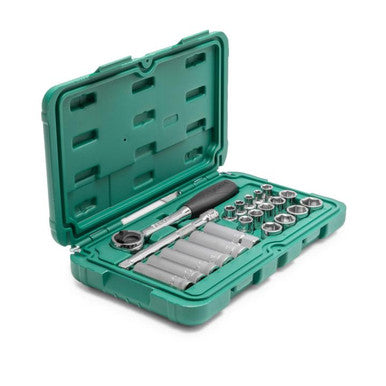 Sata 22pc 3/8 Dr 6pt Socket Set Metric
