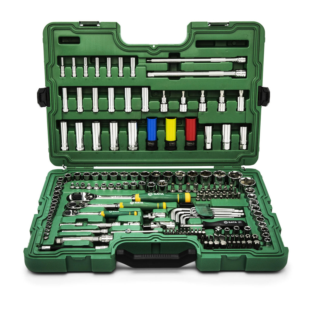 Sata 180pc Metric Ratchet & Socket Set 1/4 3/8 1/2