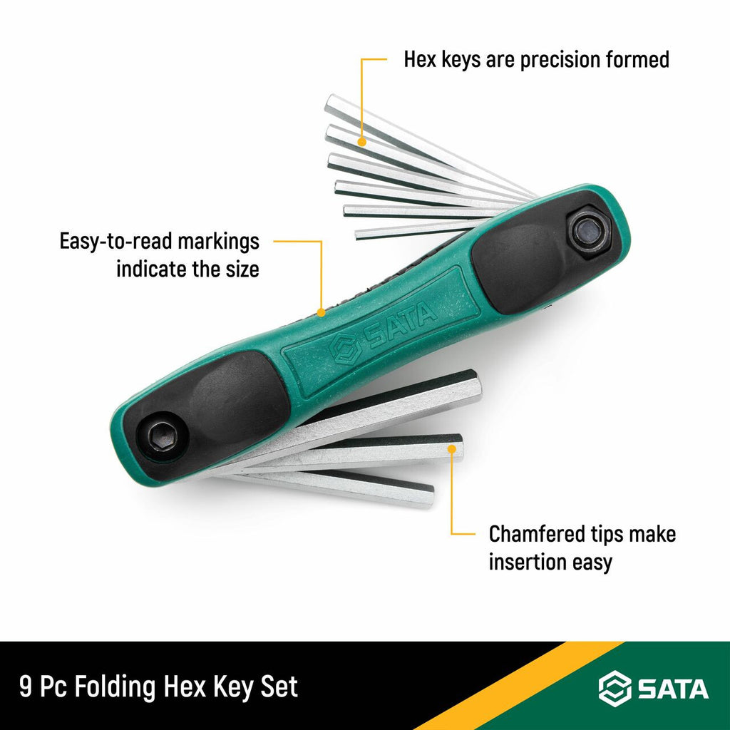 Sata 9pc Hex Key Fold-Up Set