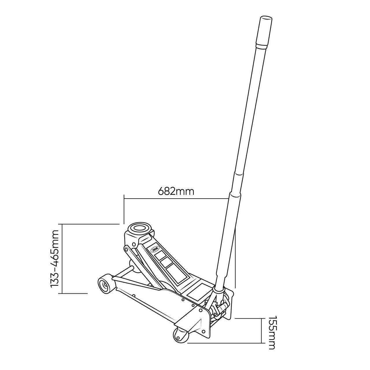 JBM Tools Trolley Jack H/D 3T Fast Pump