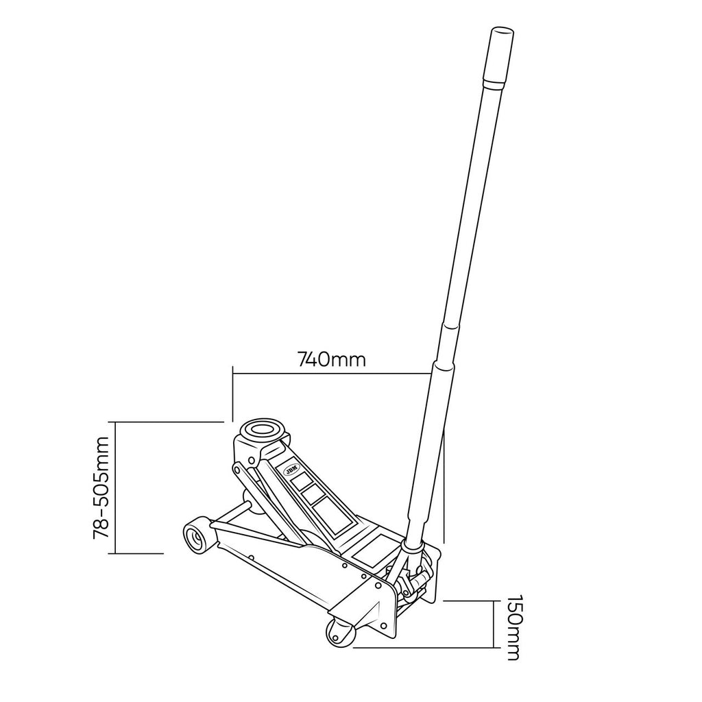 JBM Tools Trolley Jack H/D 2.5T Low Entry