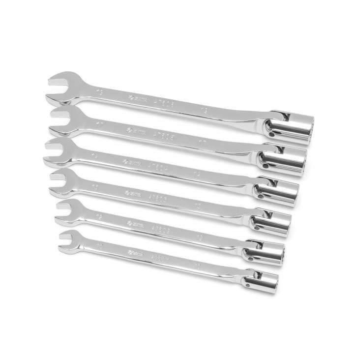 Sata 6pc Flex Head Socket & Open Wrench Set 10-19mm