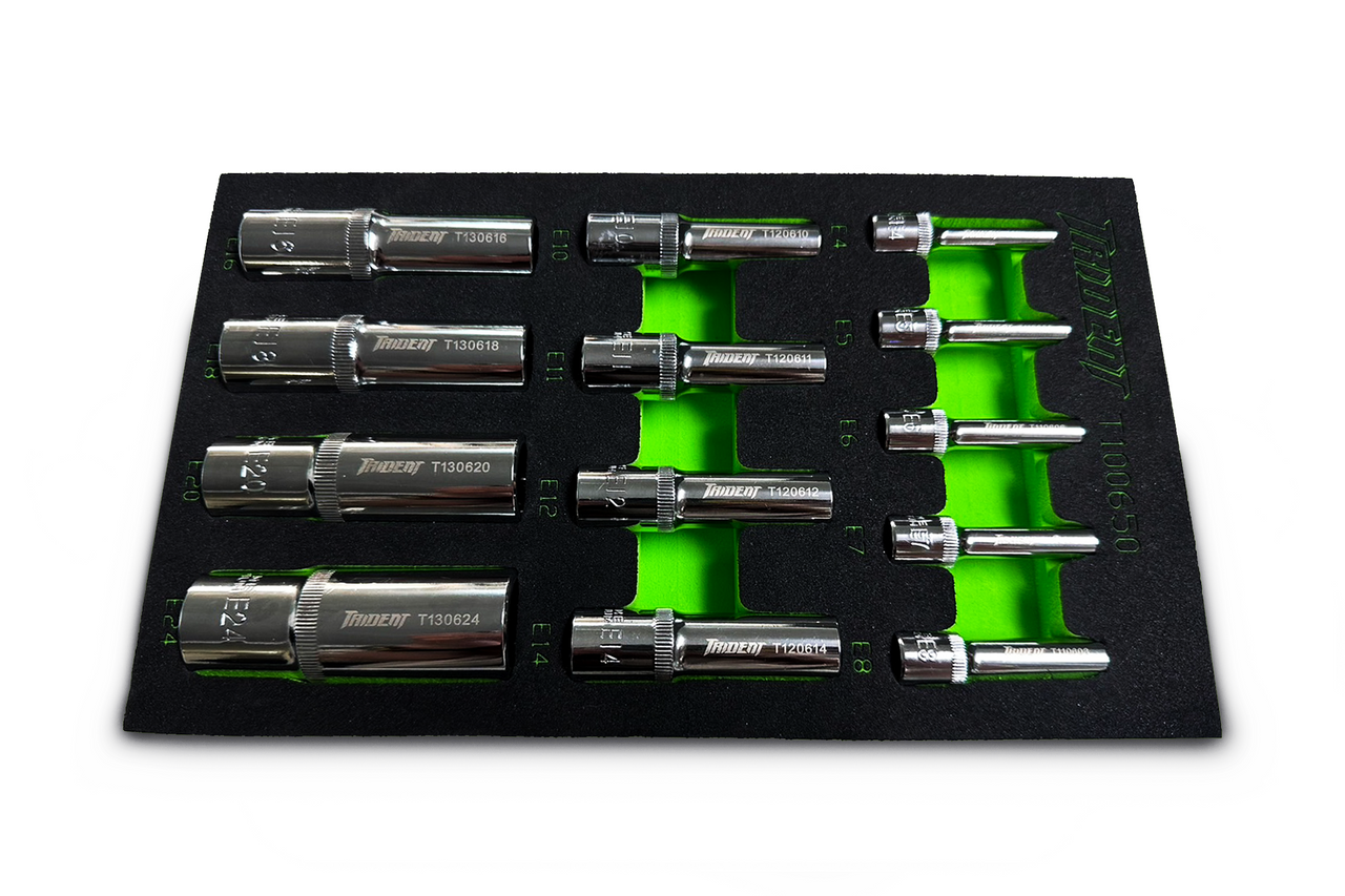 Trident 13pc Deep E-TX Socket Set EVA Tray