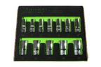Trident 12pc Semi Deep Socket Set 3/8 Dr 8-19mm EVA Tray