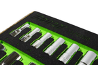 Trident 12pc Semi Deep Socket Set 3/8 Dr 8-19mm EVA Tray
